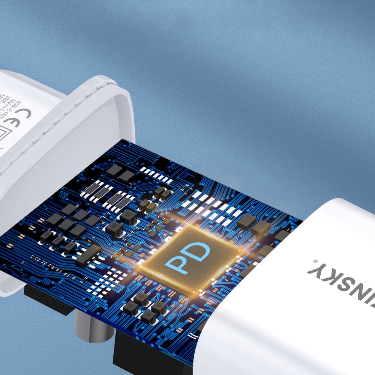 Karikues muri Wozinsky WGWCW, 20W, 2 porta USB-A/USB-C, i bardhë