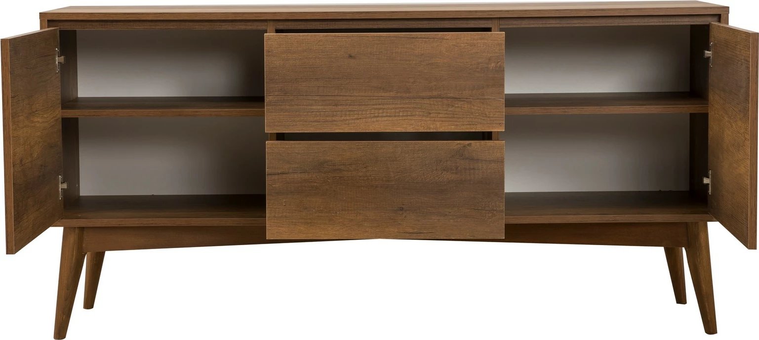 Set tavoline e zgjatshme me karrige dhe konsol (6 copë), Skye Decor, Vina 01 1005, ngjyrë arre, krem