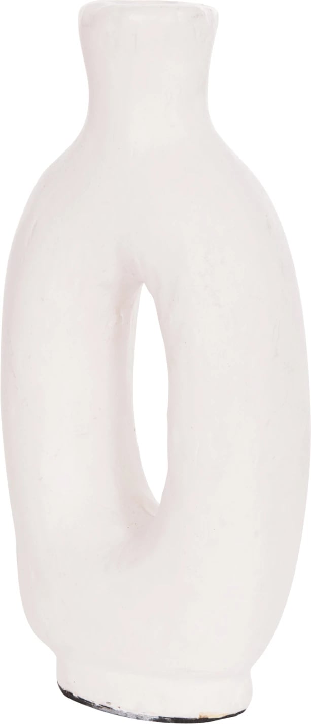 Vazo dekorative CLAYVON, terrakotë, ngjyrë e bardhë, 10x5x21cm