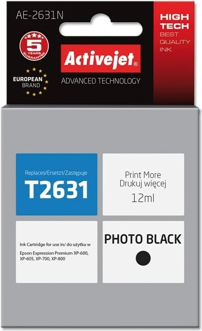 Ngjyrë zëvendësuese Activejet AE-2631N për printer Epson, e zezë