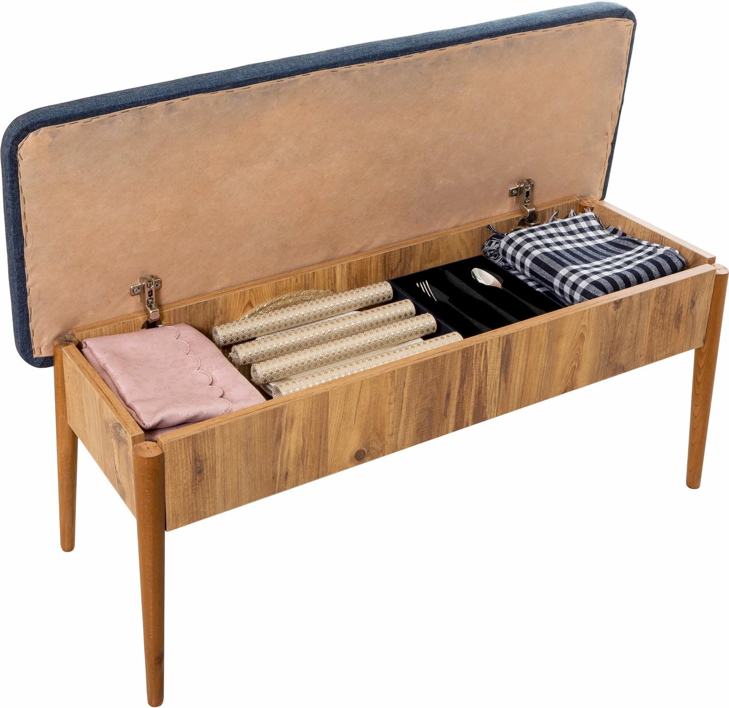 Bankë me depo, ngjyrë pishë Atlantike dhe blu e errët, Hanah Home Vina