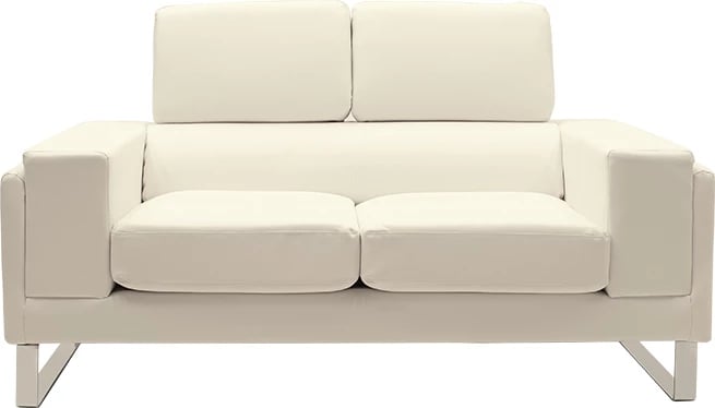 Divan dy vendësh Shea PU fildish-inox 158x80x87cm