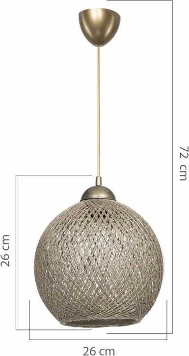 Dritë tavani Leshia E27, ngjyrë kafe, D26x26cm Dritë tavani Leshia E27, ngjyrë kafe, D26x26cm