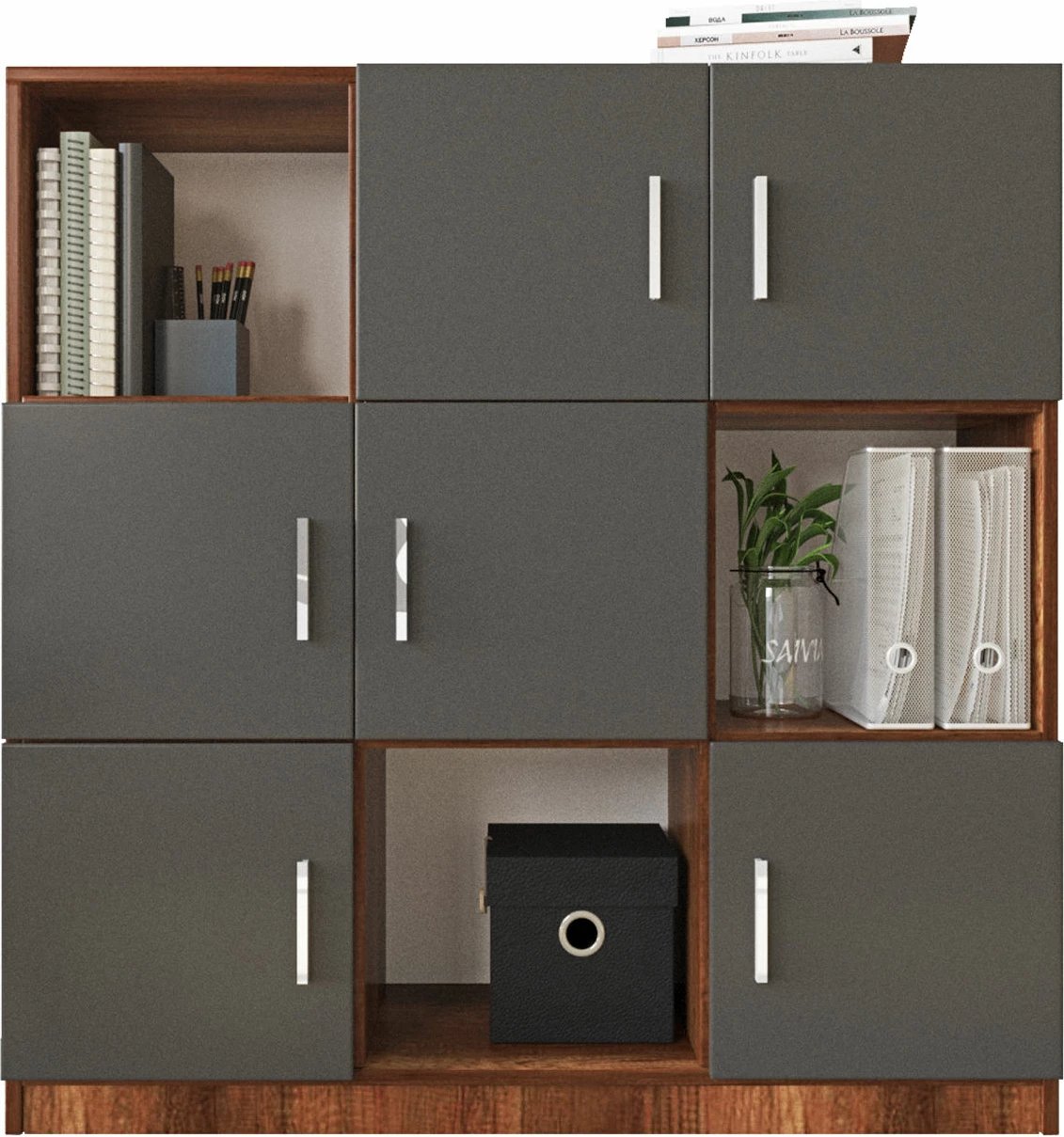 Dollap multifunksional Hanah Home, Vo7-Ba, ngjyrë arr dhe antracit