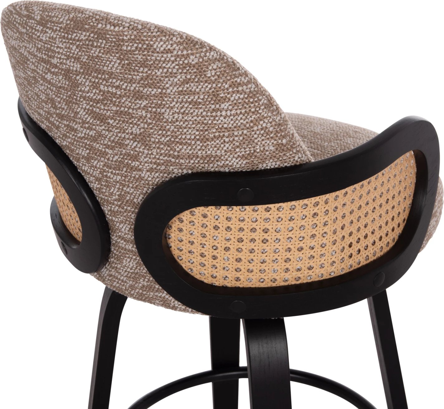 Karrige për bar rrotulluese BECKER, dru i zi, stof kafe, set 2 copë, FH18251.03, 50x52x100cm