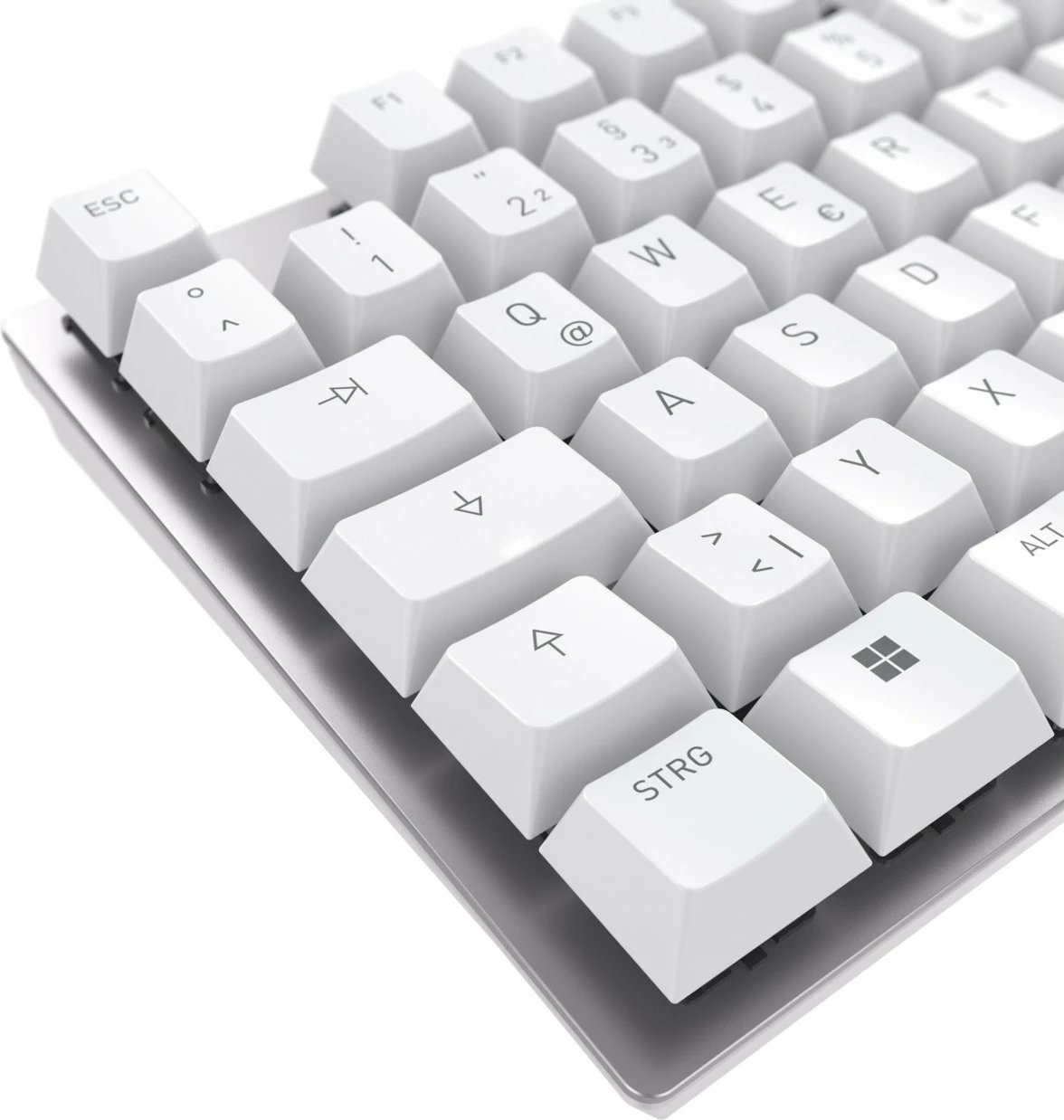 Tastierë mekanike Cherry KC 200 MX, Full-size, Wired, USB, QWERTZ, Argjendtë, Bardhë