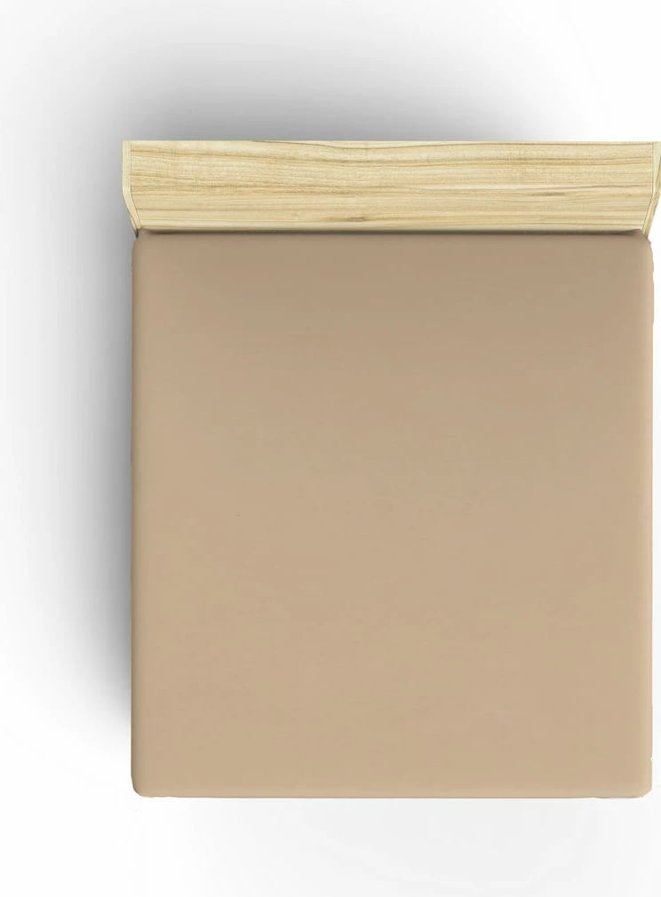 Çarçaf i shtrirë dopio, ngjyrë bezhë, L'essentiel