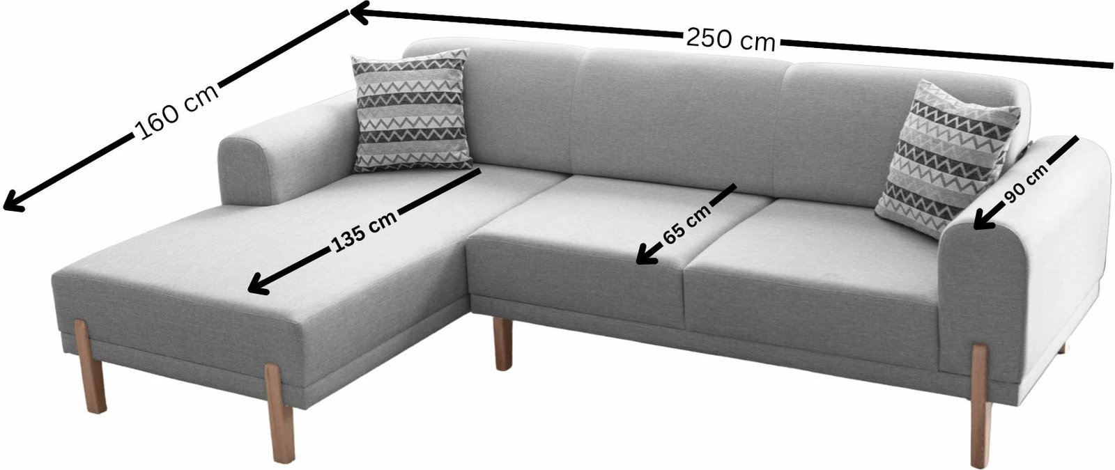 Kënd-sofë krevati Atelier del Sofa, ngjyrë gri, Relax majtas