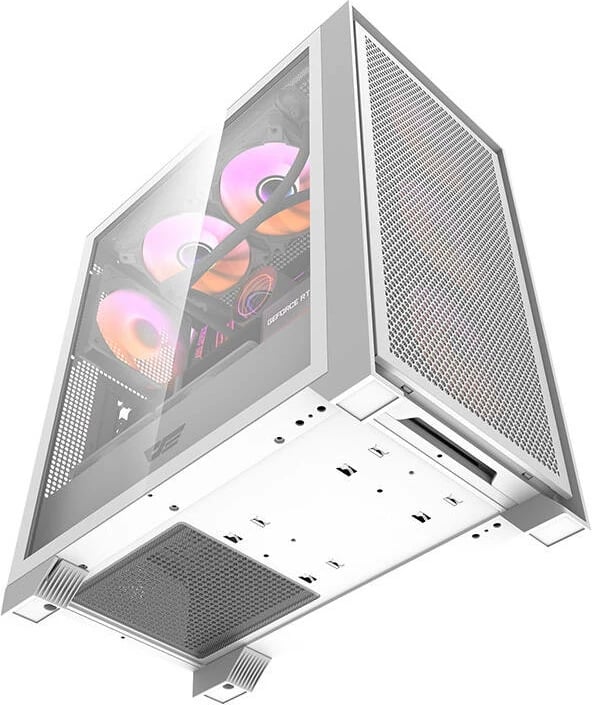 Kasë Darkflash DRX70 MESH, Middle Tower, 4 ventilatorë RGB, e bardhë