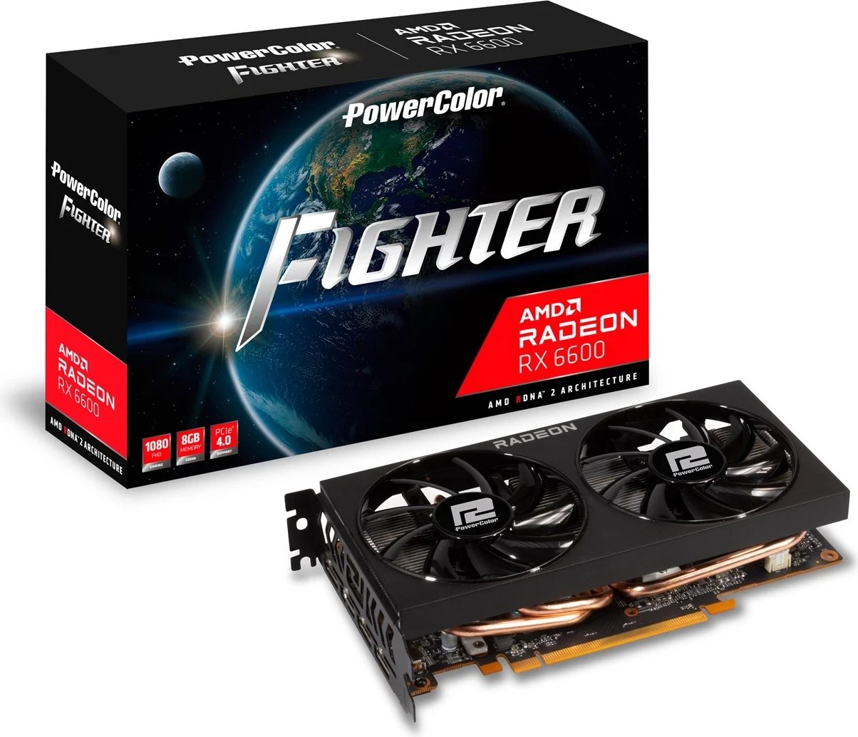 Kartë Grafike PowerColor AXRX 6600 8GBD6-3DH, AMD Radeon RX 6600 8 GB GDDR6
