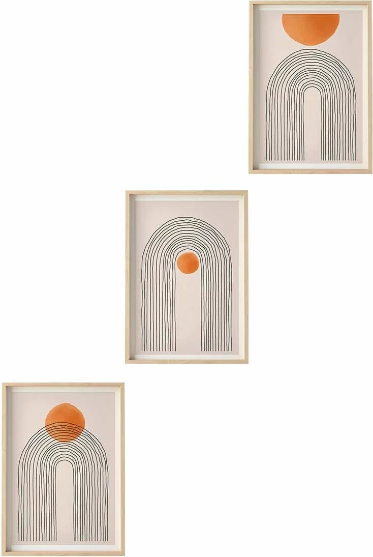 Pikturë dekorative me kornizë, 3 copë, MDF, Wallity, Huhu133, 20x30cm