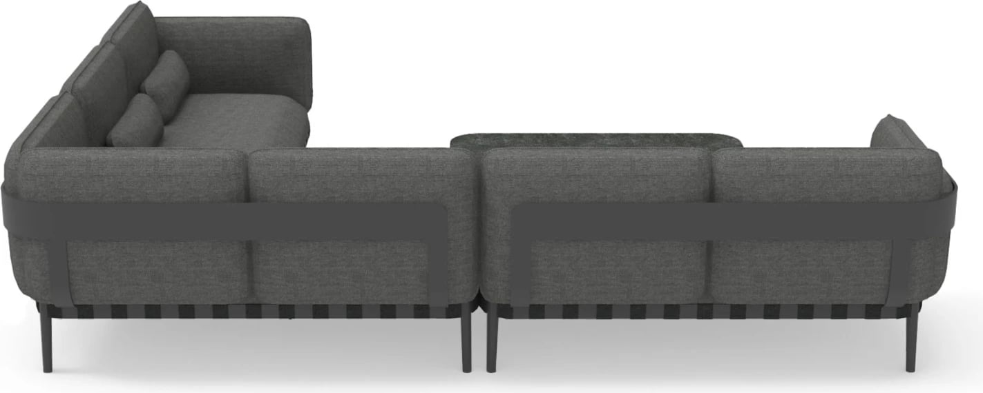 Set lounge për jashtë, 4 pjesë, PEGASUS CD6199.01, alumin, litar, material OLEFIN, ngjyrë gri e errët