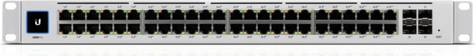 Switch Ubiquiti UniFi USW-PRO-48, Managed, L2/L3, Gigabit Ethernet (10/100/1000), Rack mounting, 1U, Argjendtë