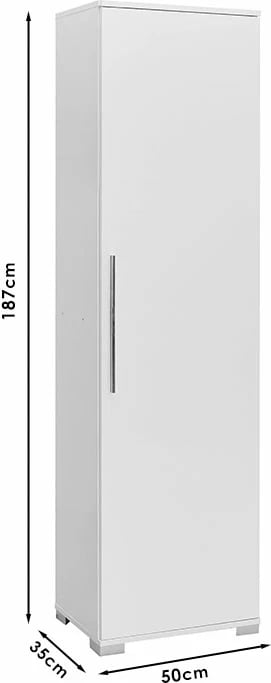 Kabinet-kolonë Diamond1, ngjyrë e bardhë me shkëlqim, 50x35x187cm