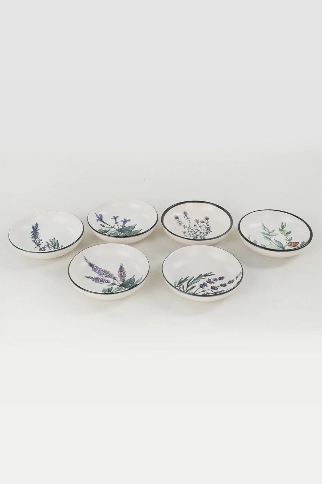 Set 6 copë tasë salce, qeramikë, Hermia Concept, të bardhë, jeshile, vjollcë, të zeza, ST489406F022AMD3600MAYD100