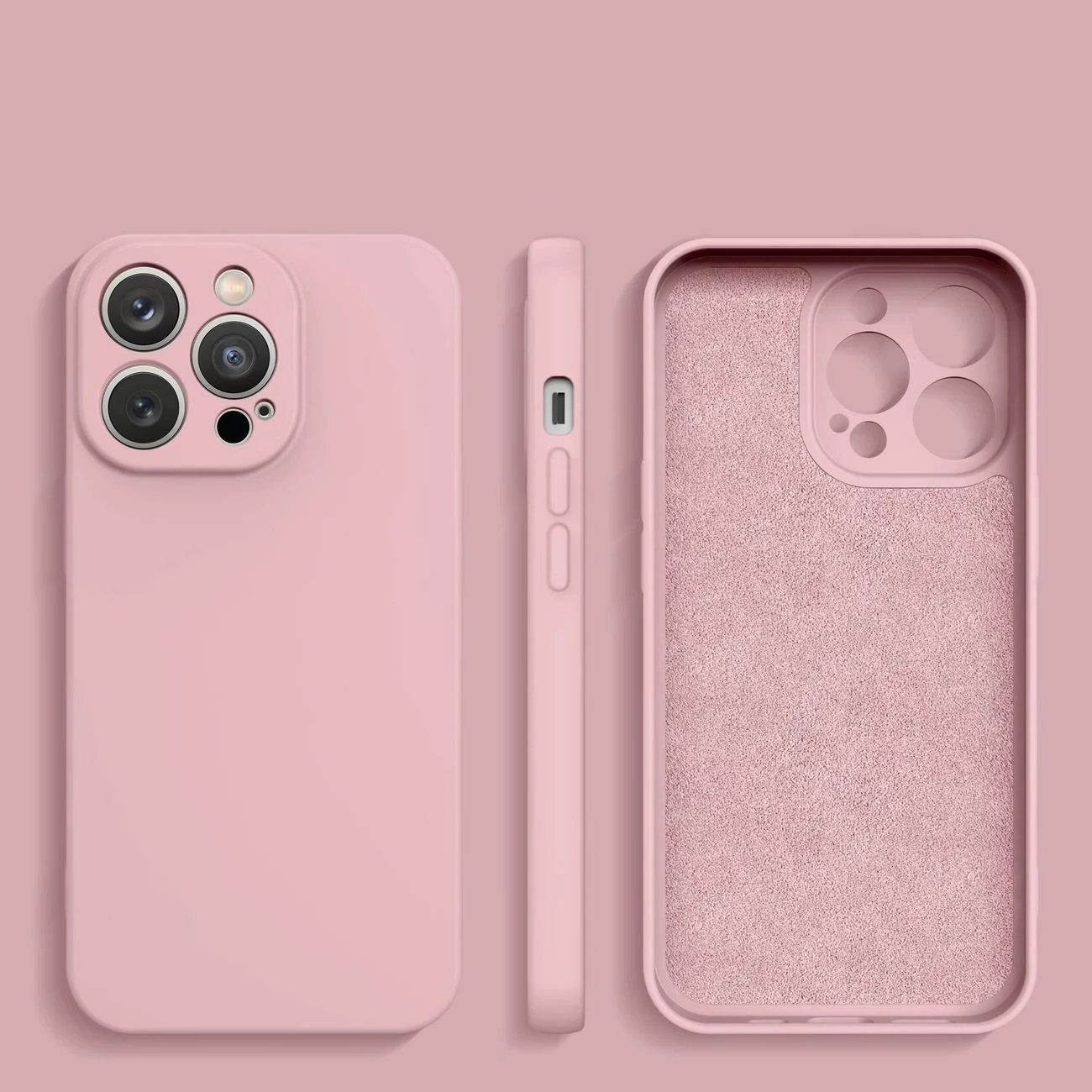 Mbështjellës silikoni Hurtel për iPhone 14 Plus, rozë