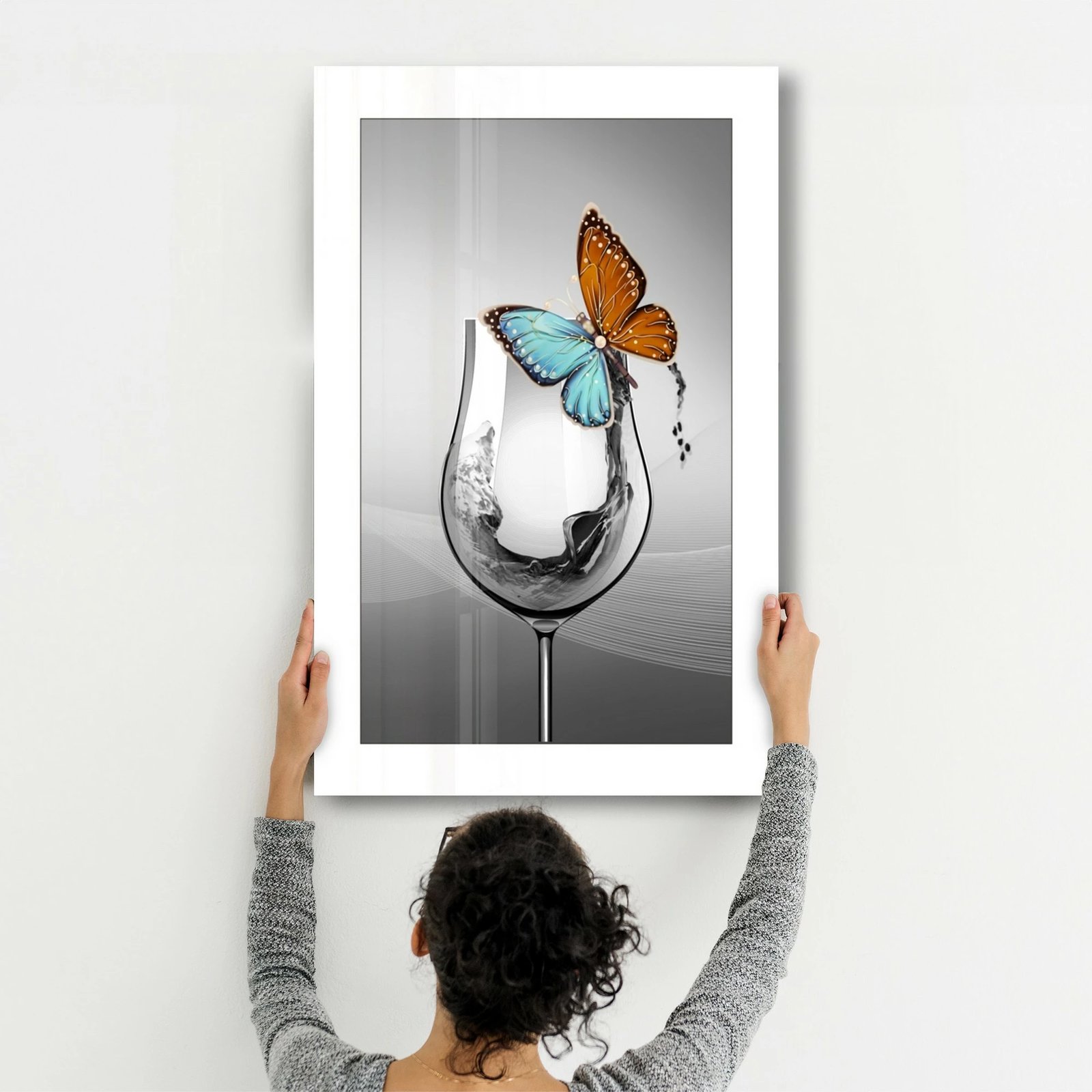 Pikturë dekorative prej xhami të temperuar, shumëngjyrëshe, CAM-1015, 46x72cm