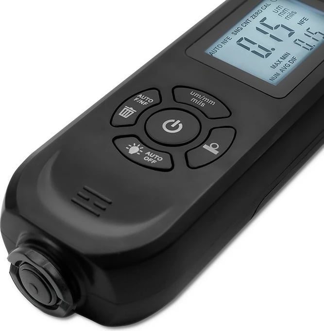 Matës trashësie boje Qoltec 50646, LCD i ndriçuar, 0-2000μm, i zi