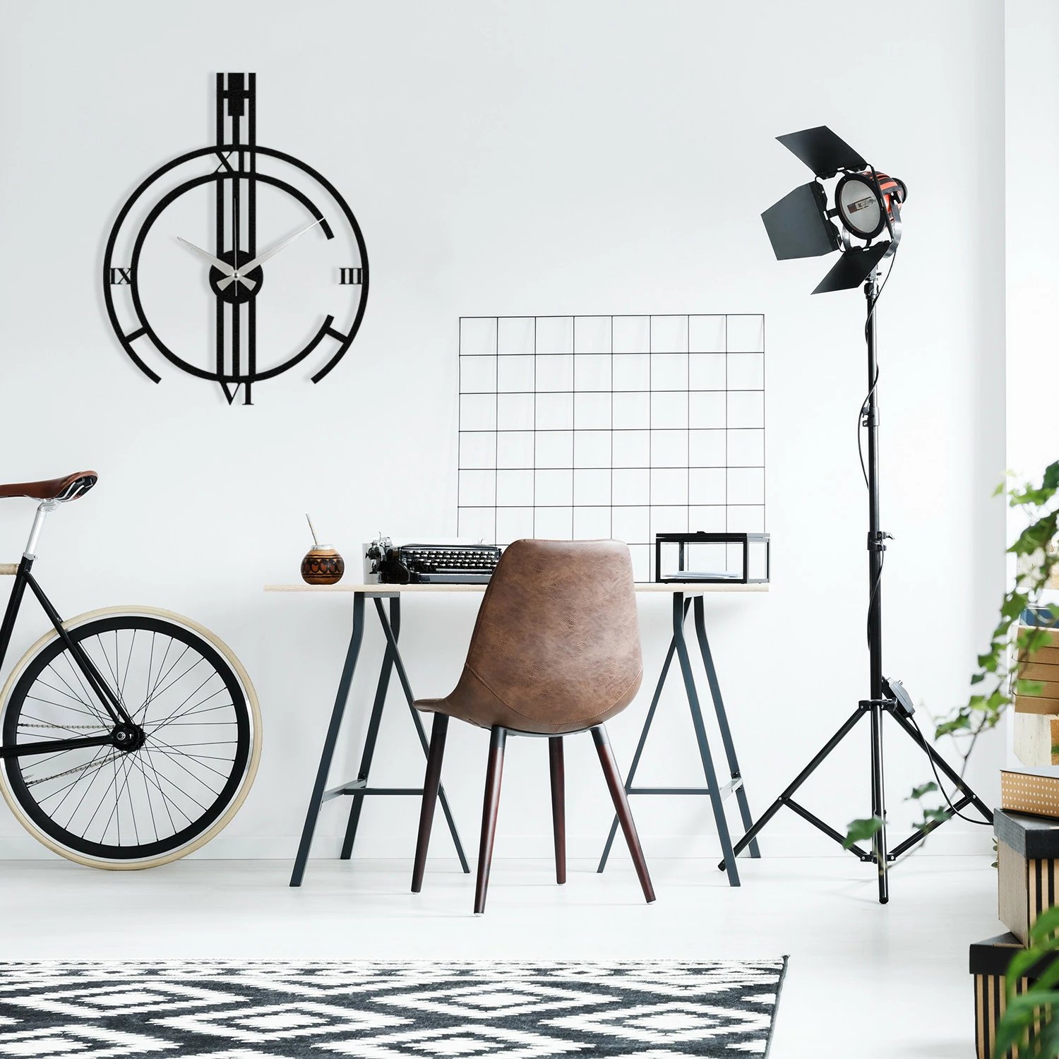 Aksesor dekorativ metalik për mur, Wallity Dalmacyali, ngjyrë e zezë, 53x66cm