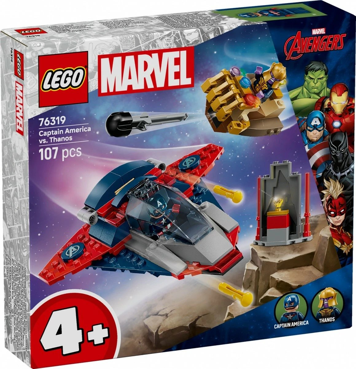 Set LEGO Marvel Super Heroes 76319 Captain America vs Thanos, 107 pjesë