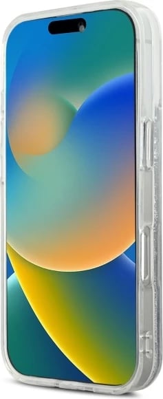 Mbështjellës Karl Lagerfeld Liquid Glitter Karl & Choupette Head MagSafe për iPhone 16 Pro Max, Transparent