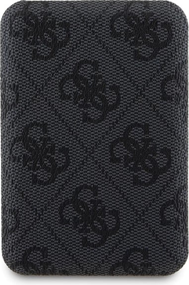 Mbështjellës Guess 4G Metal Logo me powerbank MagSafe 5000mAh për iPhone 13 Pro, Zi, Set
