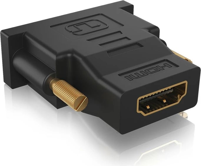 Adapter video ICY BOX IB-AC552, DVI-D në HDMI, Dual Link, e zezë