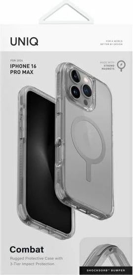 Mbështjellës UNIQ Combat MagClick për iPhone 16 Pro Max, Gri