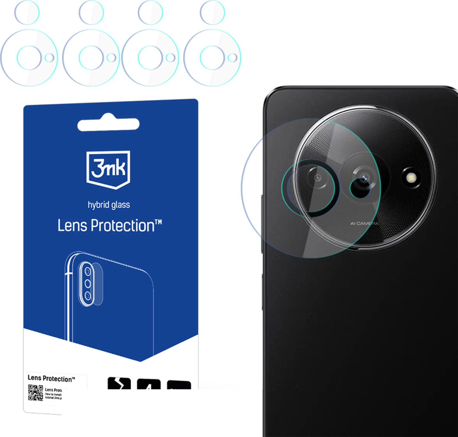 Xham mbrojtës kamerë 3mk Protection Lens Protection, për Xiaomi Redmi A3, hibrid