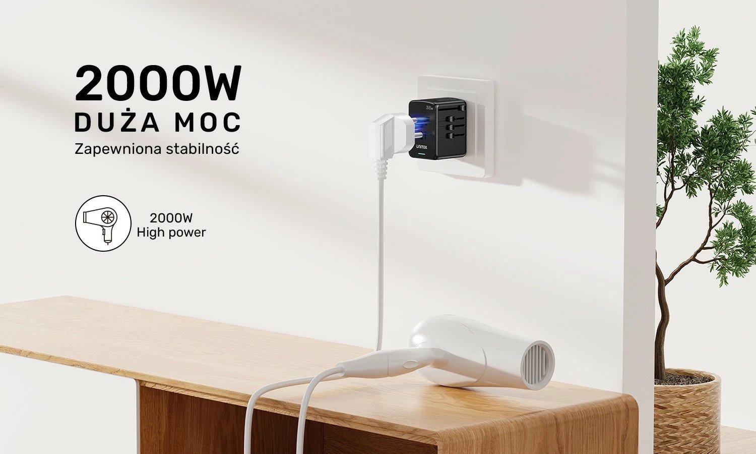 Karikues udhëtimi Unitek, 35 W, i zi
