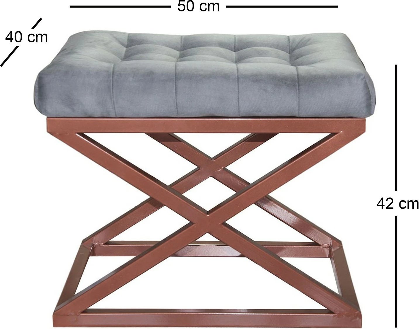 Puf Atelier del Sofa, ngjyrë bakri dhe gri, Capraz