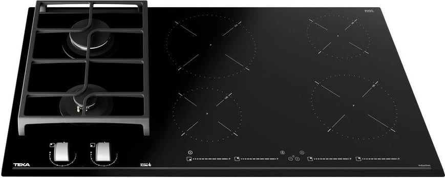Pllakë gatimi TEKA JZC 96324 ABC BK (E4), 90 cm, 4 zona induksion + 2 djegës gaz, e zezë