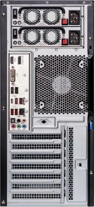 Kasë server Super Micro mid-tower, 4x3.5" HDD, 600W redundant, e zezë
