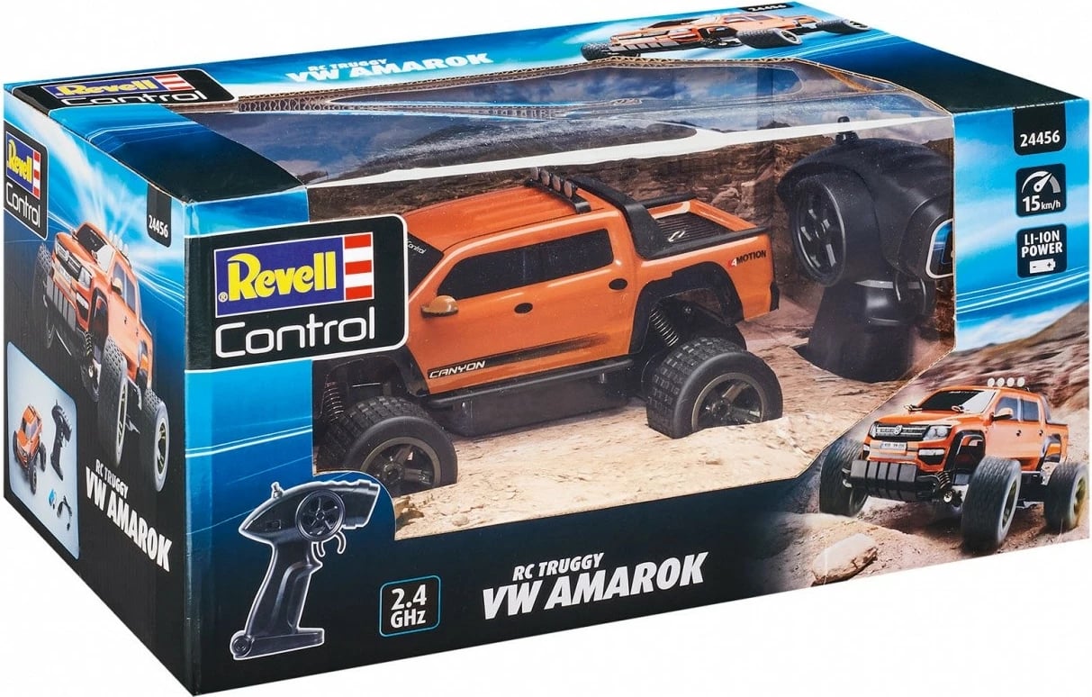 Veture me telekomandë Revell RC VW Amarok, 1:18, Portokalli e zezë
