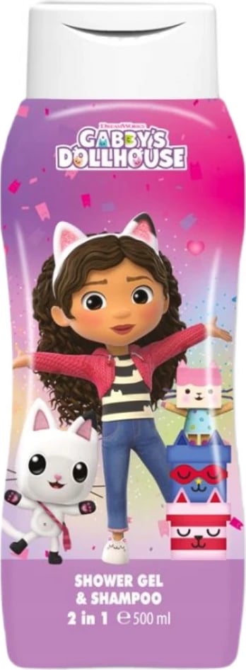 Shampon dhe xhel dushi 2-në-1 për fëmijë Air-Val Gabby's Dollhouse 500ml