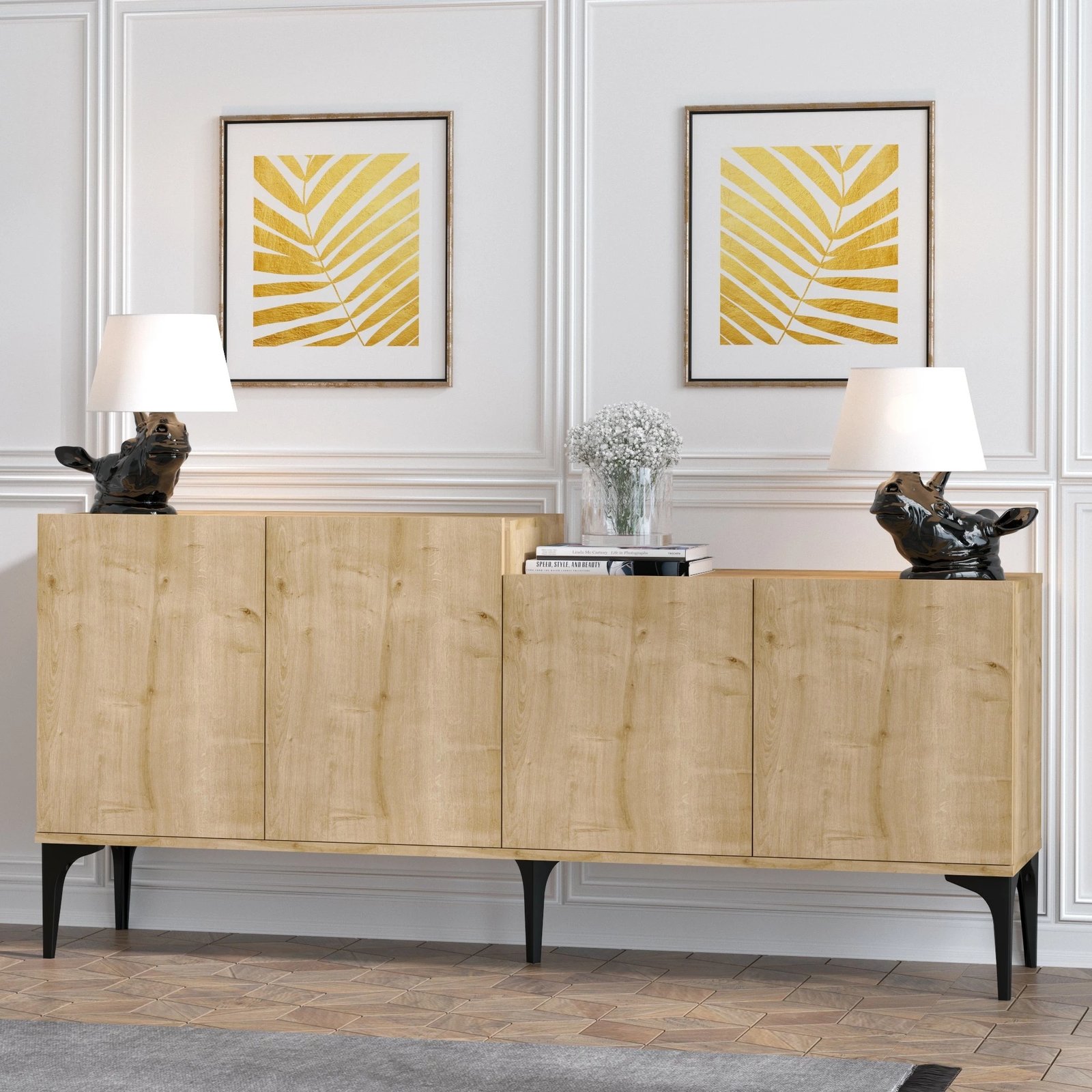 Konsolë Hanah Home Orso, ngjyrë lisi safir