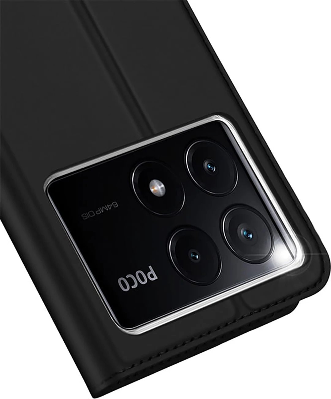 Mbështjellës Dux Ducis Skin Pro për Xiaomi Poco X6 Pro 5G/Redmi K70E, me kapak, xhep për kartela, e zezë