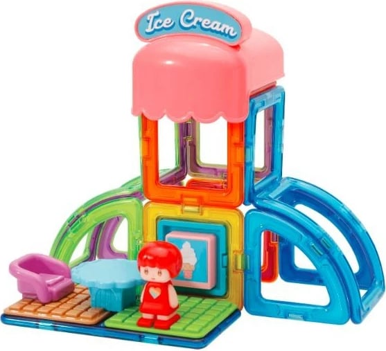 Set lodrash ndërtimi magnetike Magformers Town Set Ice Cream Shop, 22 pjesë