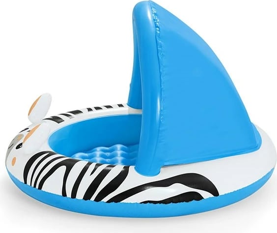 Pishinë fryrëse për fëmijë me kupolë, Bestway Zebra, 97x66 cm, dysheme e fryrë, 26 L, blu