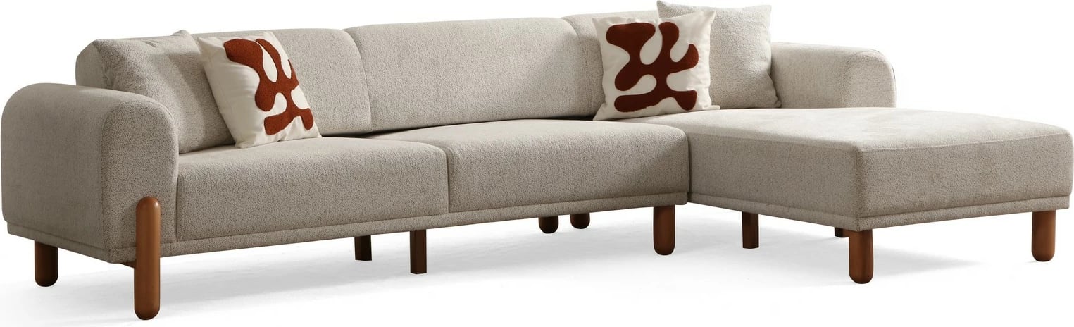 Kënd-sofë krevati Lyke, ngjyrë krem, kënd i djathtë