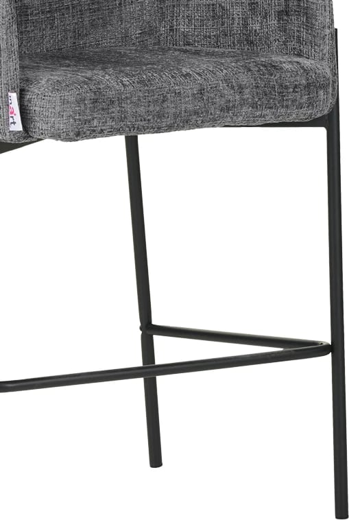 Karrige për bar Tolerse, material stof ngjyrë gri e çelët, këmbë metalike të zeza