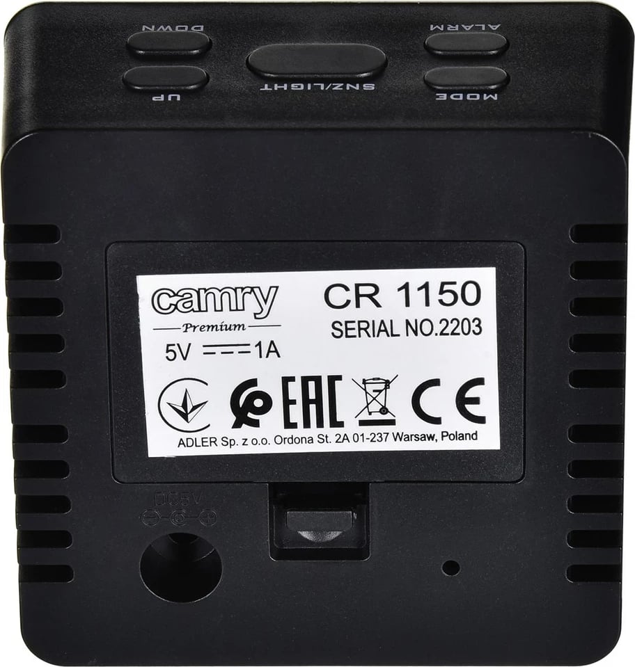 Orë alarmi Adler CAMRY CR 1150b me ekran LED, e zezë