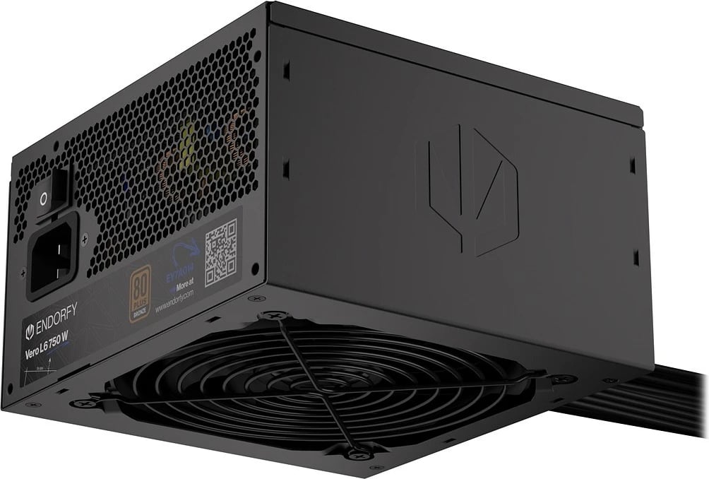 Furnizues energjie ATX, Endorfy Vero L6 EY7A014, 750W 80 Plus Bronze, ATX 3.1, PCIe 5.1 12V-2x6, jo modular, e zezë