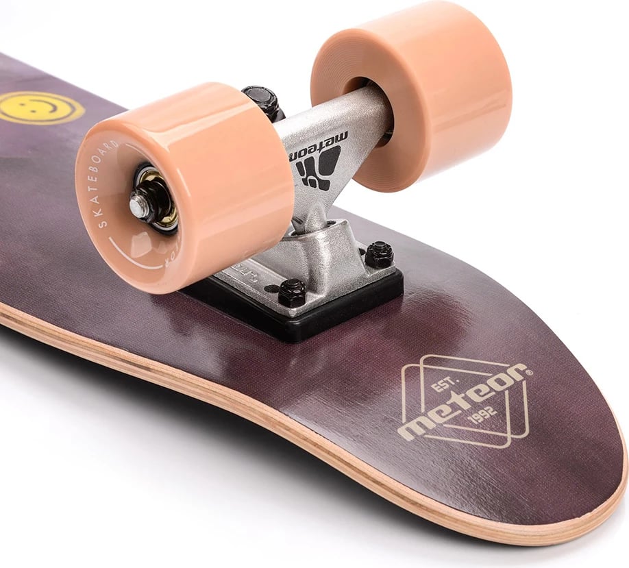 Skateboard Meteor unisex, ngjyrë e zezë dhe krem