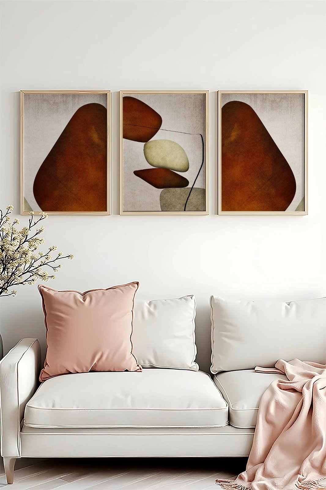 Pikturë dekorative me kornizë MDF (3 copë), Wallity, Huhu469, 20x30cm