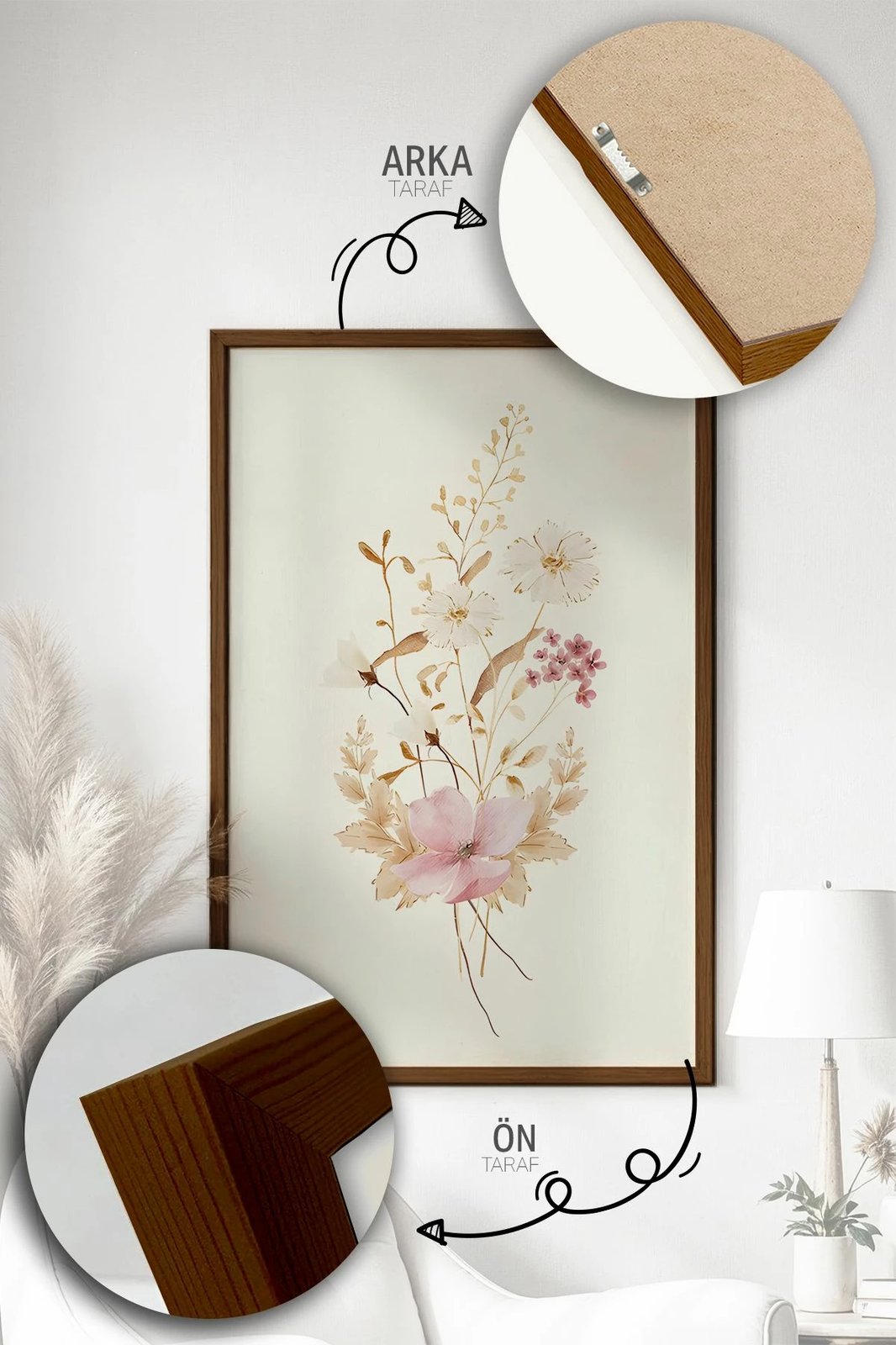 Pikturë dekorative me kornizë (3 copë), Wallity, Artvmodel19-Kahve