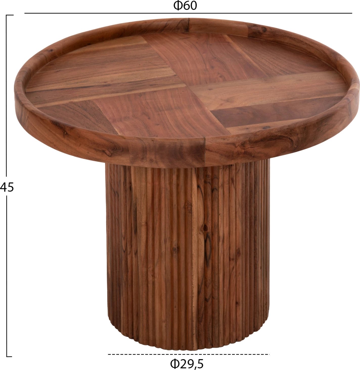 Tavolinë kafeje rrethore RAJJEH FH9693 dru akacie ngjyrë natyrale Φ60x45Hcm