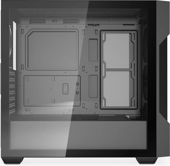 Kasë Darkflash DS900 Mesh ATX midi tower me panel xhami të temperuar, panel përparmë mesh, mbështetje deri 12 ventilatorë dhe radiator 360 mm, pa ventilatorë, e zezë