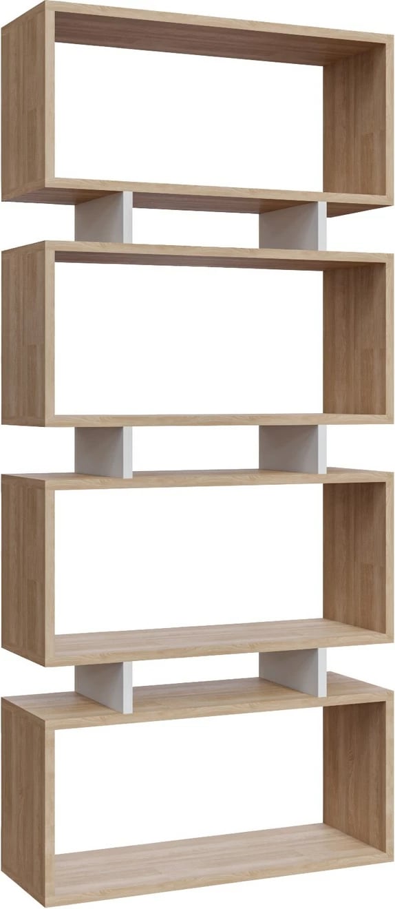 Raft librash Skye Decor, Langdon, ngjyrë lisi dhe e bardhë