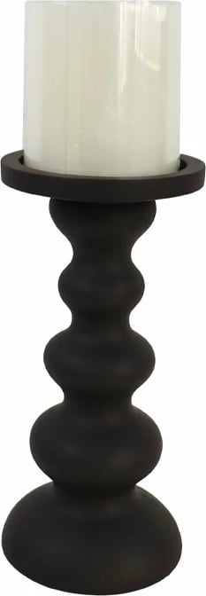 Mbajtëse qirinjsh dekorative ALISI, polirezine, e zezë, 10x10x21 cm